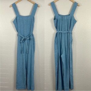 Poetry Linen Cotton Sleeveless Jumpsuit with Belt and pockets
